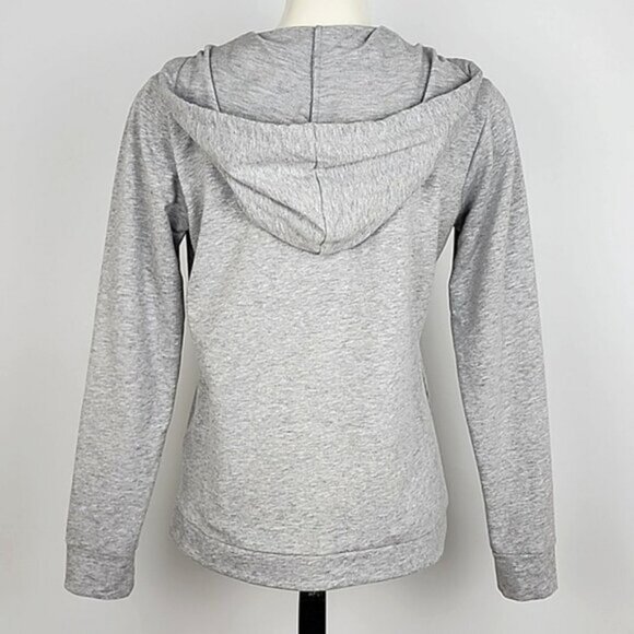 Michael Kors Women's Pullover Hoodie Heathered Grey Cotton Blend Stretch Size M - Picture 2 of 14